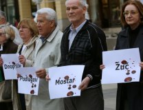 A protest is held in Zagreb, Croatia, after the verdict was announced in the Seselj trial (Tanjug/AP)