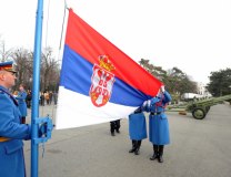 VS Guards take part in a Statehood Day ceremony in Belgrade on Tuesday (Tanjug)