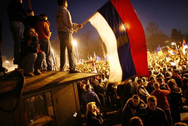 Protest protiv nezavisnosti Kosova u Beogradu. Foto: GettyImages
