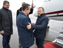 Dacic welcomes Bassil on Wednesday at Belgrade's Nikola Tesla Airport (Tanjug)