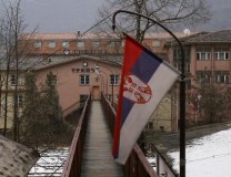 The Serbian flag is seen at the entrance to the Trepca complex in northern Kosovo (Tanjug, file, illustration)