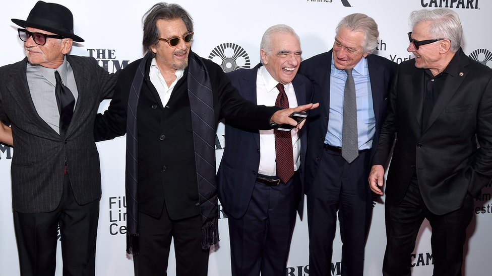 Pei, Paino, Skorseze, De Niro i Harvi Kajtel na svetskoj premijeri Irca u Njujorku/Getty Images