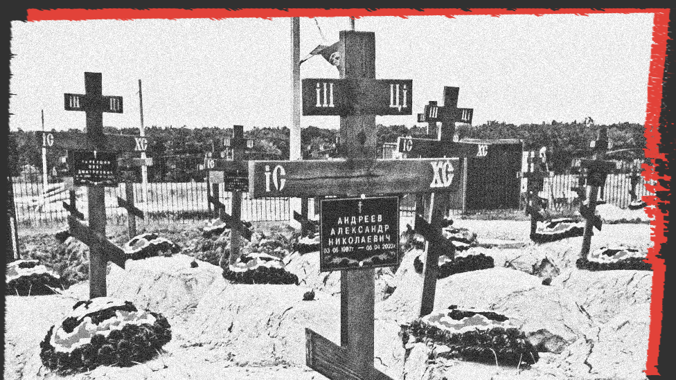 Rake vojnika na groblju Bakinskajaji u junoj Rusiji/BBC