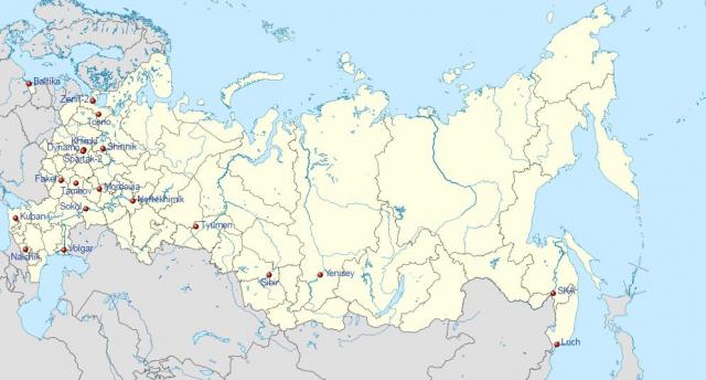 Klubovi koji igraju u drugoj ruskoj ligi (Foto: Printscreen/wikipedia)