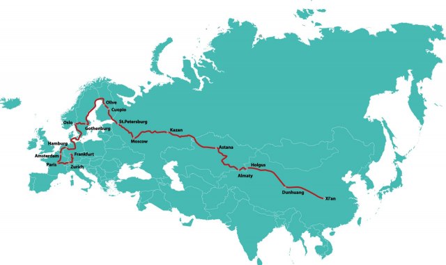 Ruta kojom su Kinezi prevalili put do Frankfurta prolazi kroz 12 zemalja (Foto: Aiways promo)