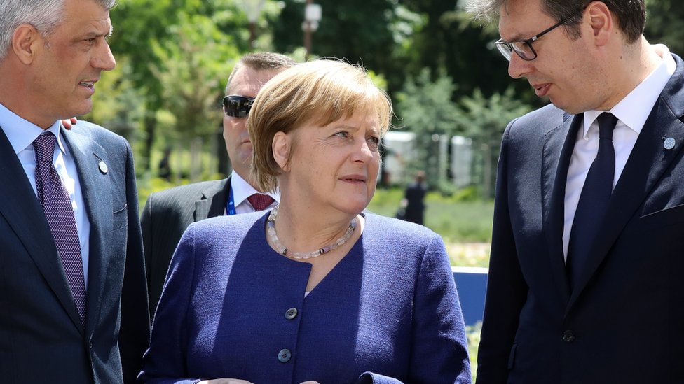Tai i Vui esto su razgovarali i sa jednom od kljunih igraica balkanske politike, nemakom kancelarkom Angelom Merkel/LUDOVIC MARIN/AFP via Getty Images
