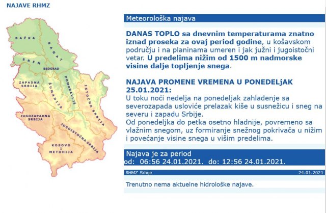 Foto: Printscreen/RHMZ