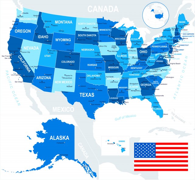 Ilustracija: SAD mapa Deposit dikobrazik