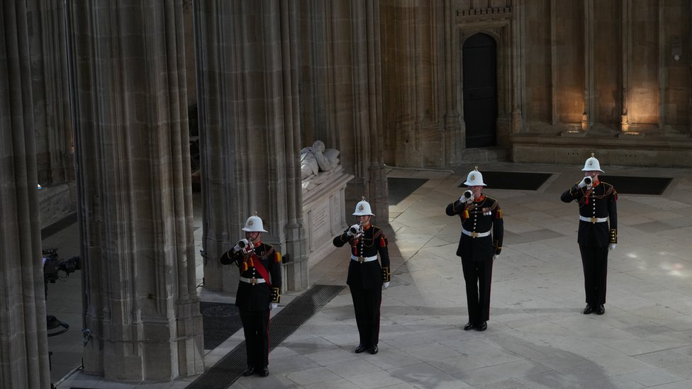 Trubai Kraljevske mornarice tokom sahrane vojvode od Edinburga/PA Media