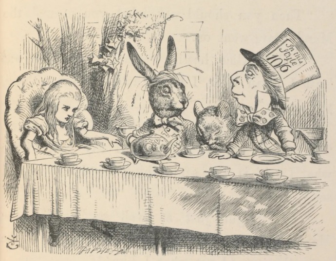 Alisa na ajanci Ludog eirdije, 1865; ilustracija; Don Tenijel, koji je bio poznat po ismevanju politiara kao karikaturista Pana/V&A