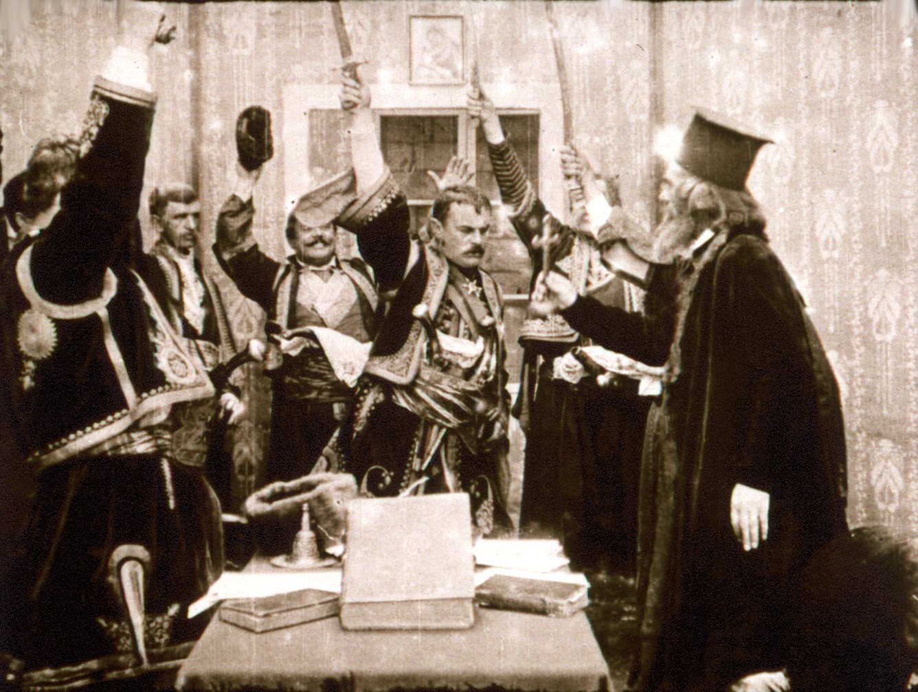 Prvo prikazivanje filma, u kome glavnu ulogu igra Milorad Petrovi, za iru publiku bilo je 30. novembra 1911. godine/Arhiv Jugoslovenske kinoteke