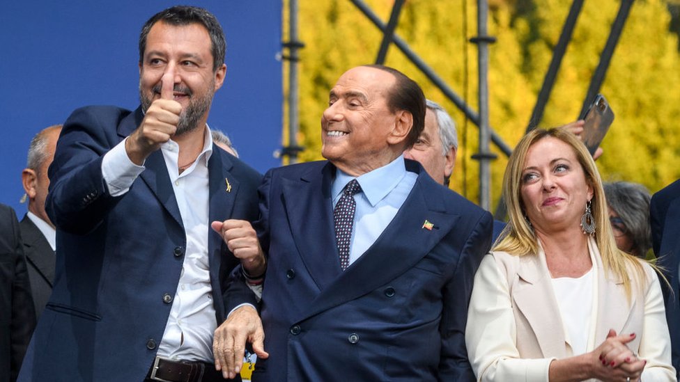 ora Meloni je napravila savez sa Silvijom Berluskonijem i Mateom Salvinijem/Getty Images