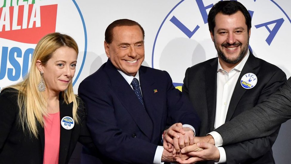 ora Meloni se nada formiranju koalicione vlade sa Silviom Berluskonijem i Mateo Salvinijem/Getty Images