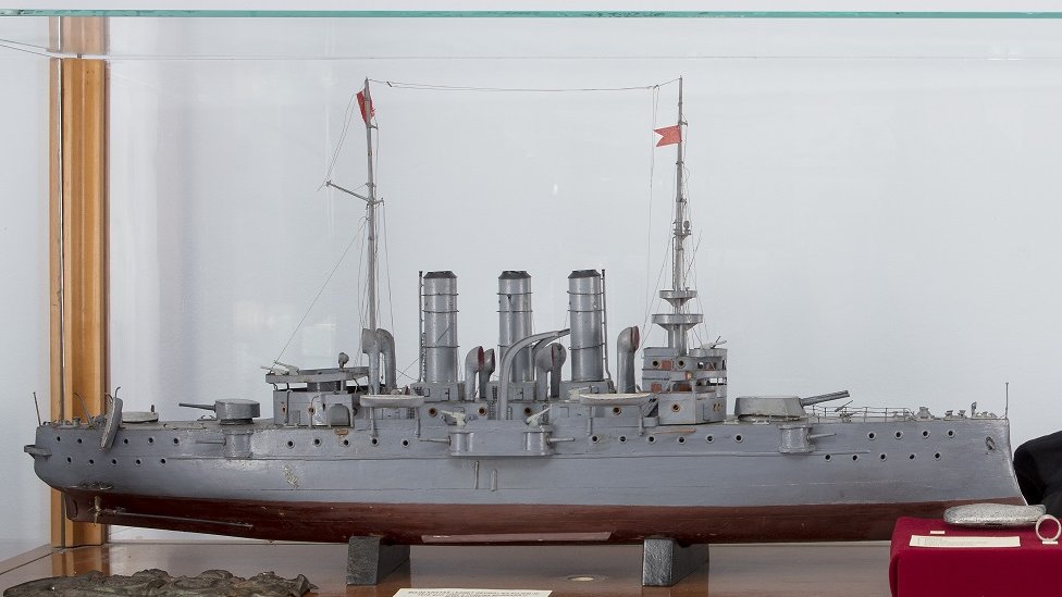 Oklopni krsta &Sankt Georg& je admiralski brod na kom je pobuna mornara poela, maketa se uva u Pomorskom muzeju u Kotoru/Nenad Mandic/Pomorski muzej