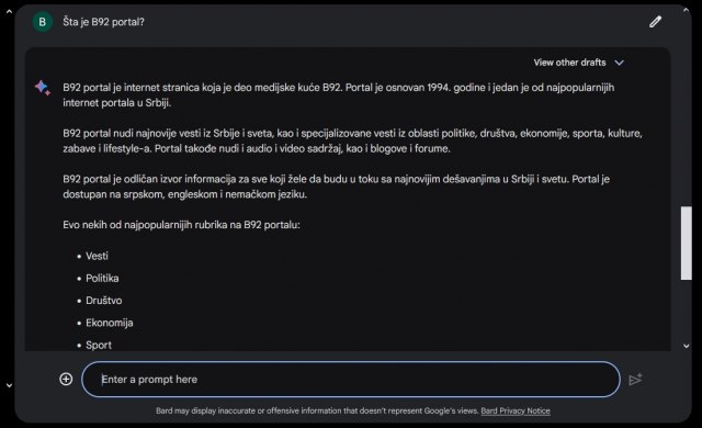 Foto: B92.net / Printscreen