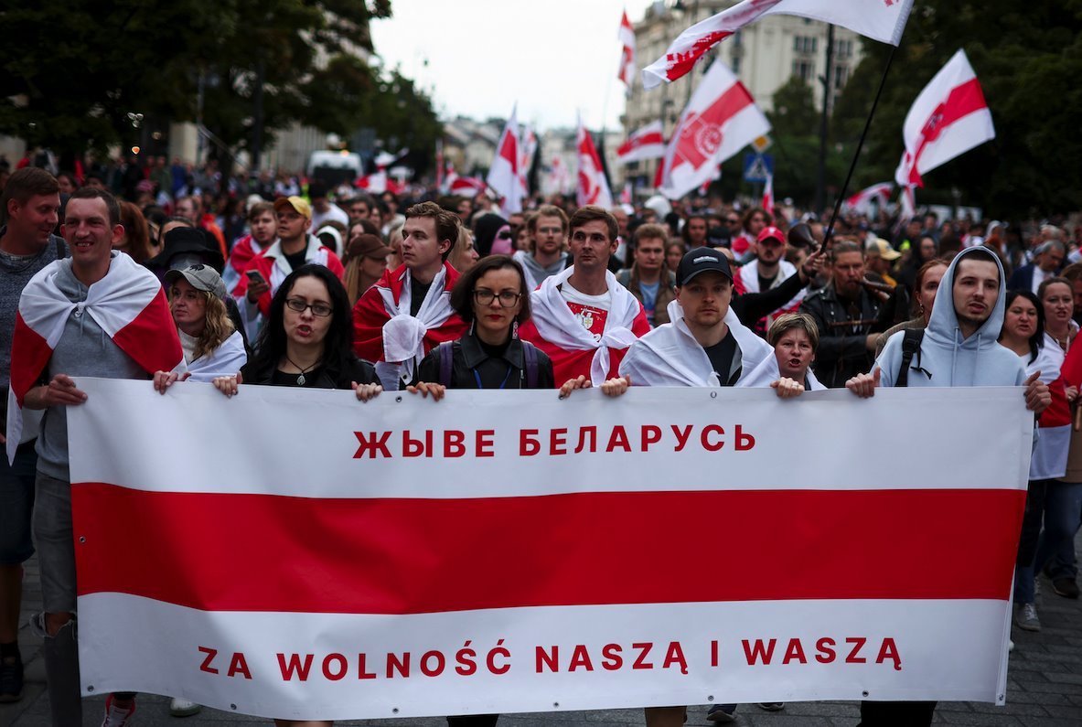 Poljska je zemlja sa jednom od najveæih zajednica beloruske dijaspore u Evropi - u avgustu 2023, Belorusi su protestom na ulicama Varšave obeležili treæu godišnjicu održavanja spornih izbora, na kojima je zvanièno pobedio Lukašenko/REUTERS/Kacper Pem
