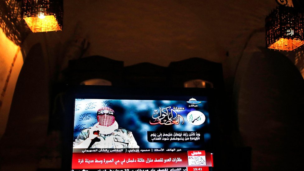 Aba Ubaida se pojavljuje na TV-u i Telegram kanalu kako bi najavio operacije Hamasovih brigada Al-Kasam/Getty Images