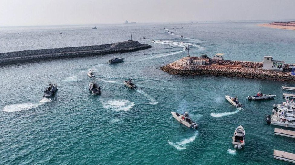 Gliser mornarice Islamske revolucionarne garde (IRGC) tokom vebe na ostrvu Abu Musa/IRGC handout / Reuters